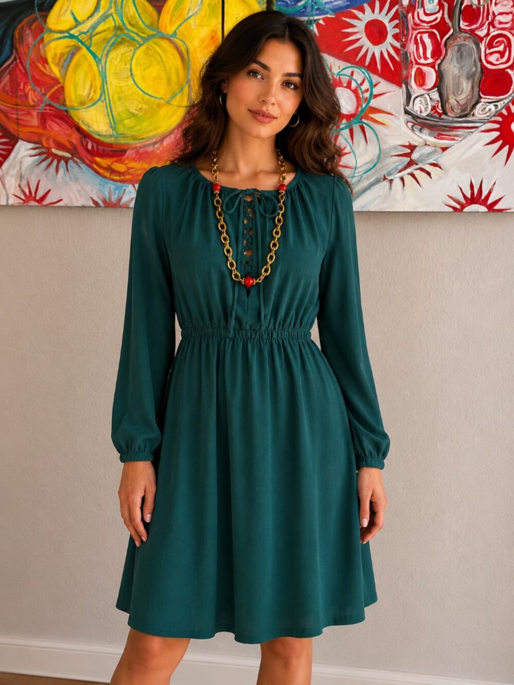 Melissa Masse Green Dress Sz S